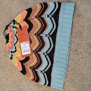 MISSONI for Target Beenie Brown Pink Blue Chevron Stripe.